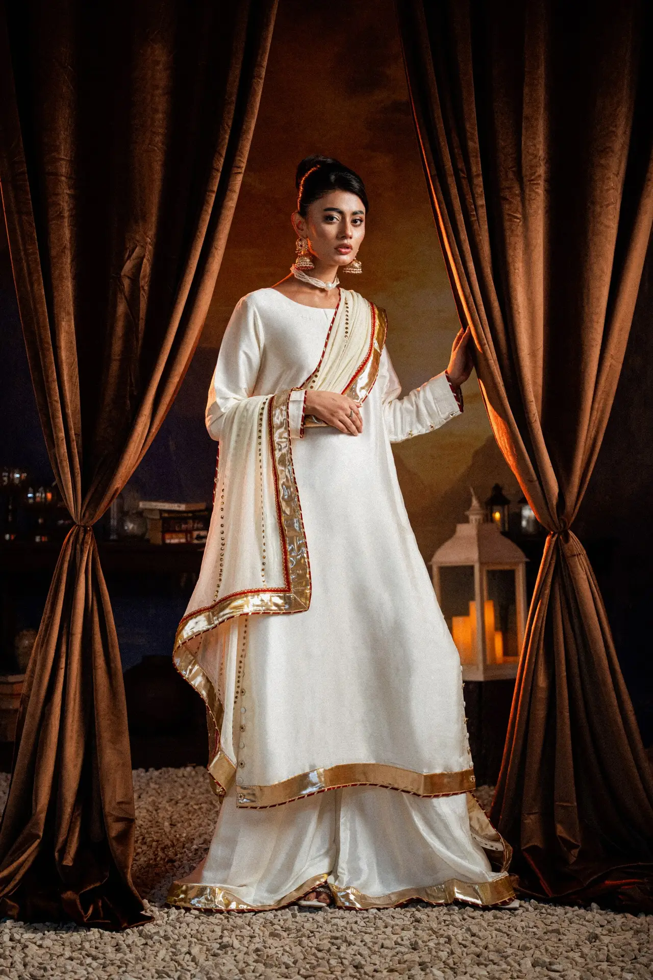 Darakshan Desire cream embroidered traditional outfit