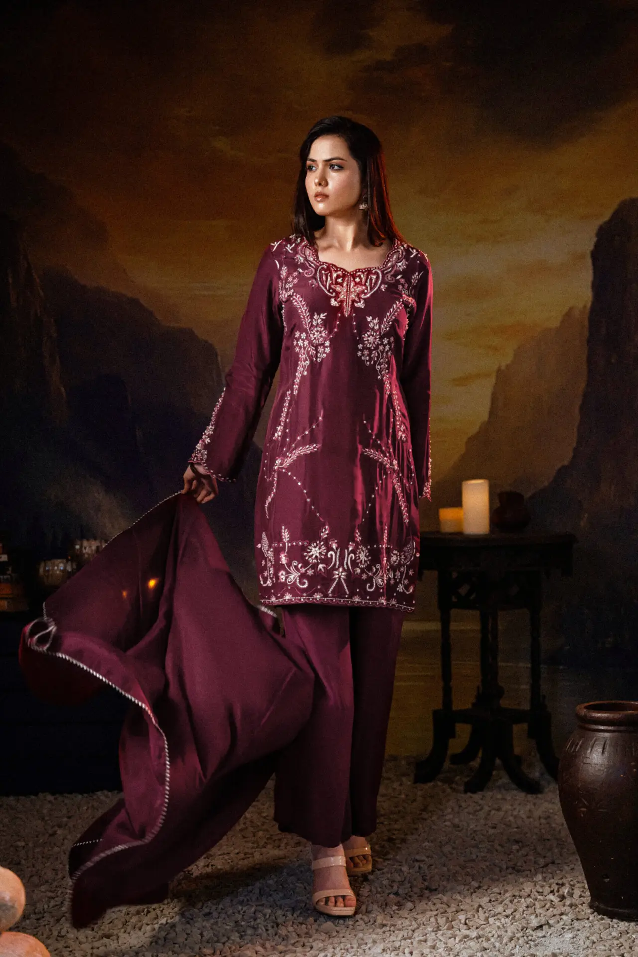 3PC Russian Silk Hand Embroidered - Image 3